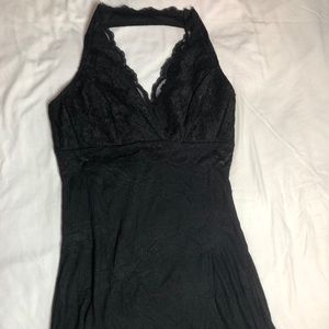 Sevengate Black Asymmetrical Halter Top S